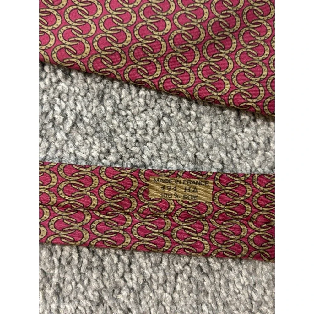 Hermes Men’s Silk Tie‎ Classic Geometric Red 494 HA